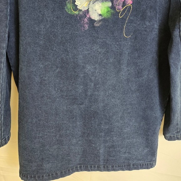 Vtg Jordache Jeanswear Denim Blazer, Painted Floral Design, Women's Size Medium - Picture 11 of 13